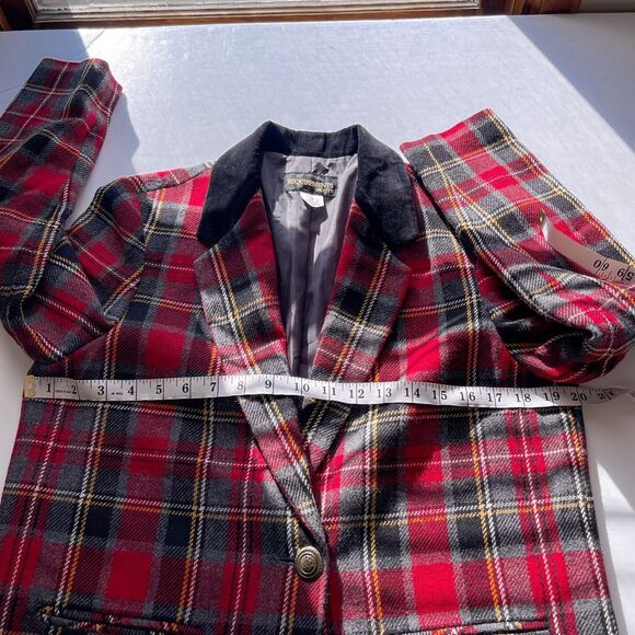 Vintage Tartan Plaid Blazer Size 10 - Picture 7 of 7